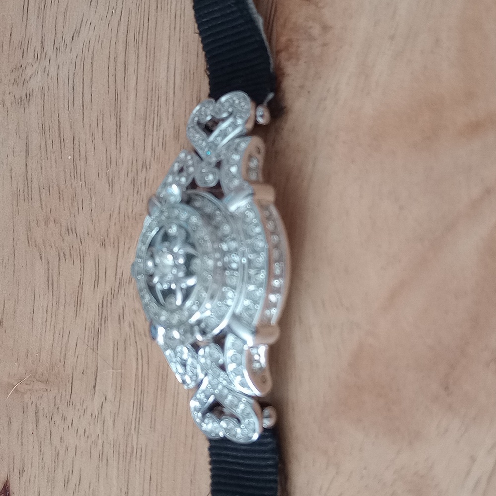 Kenneth Jay Lane Crystal Locket Watch - Picture 3 of 6